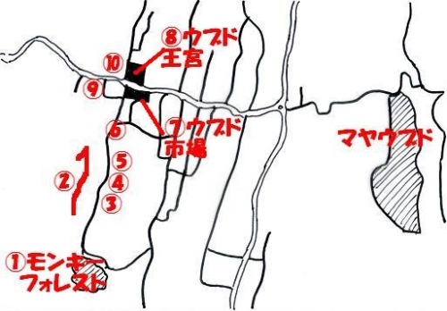 ウブドの街の地図